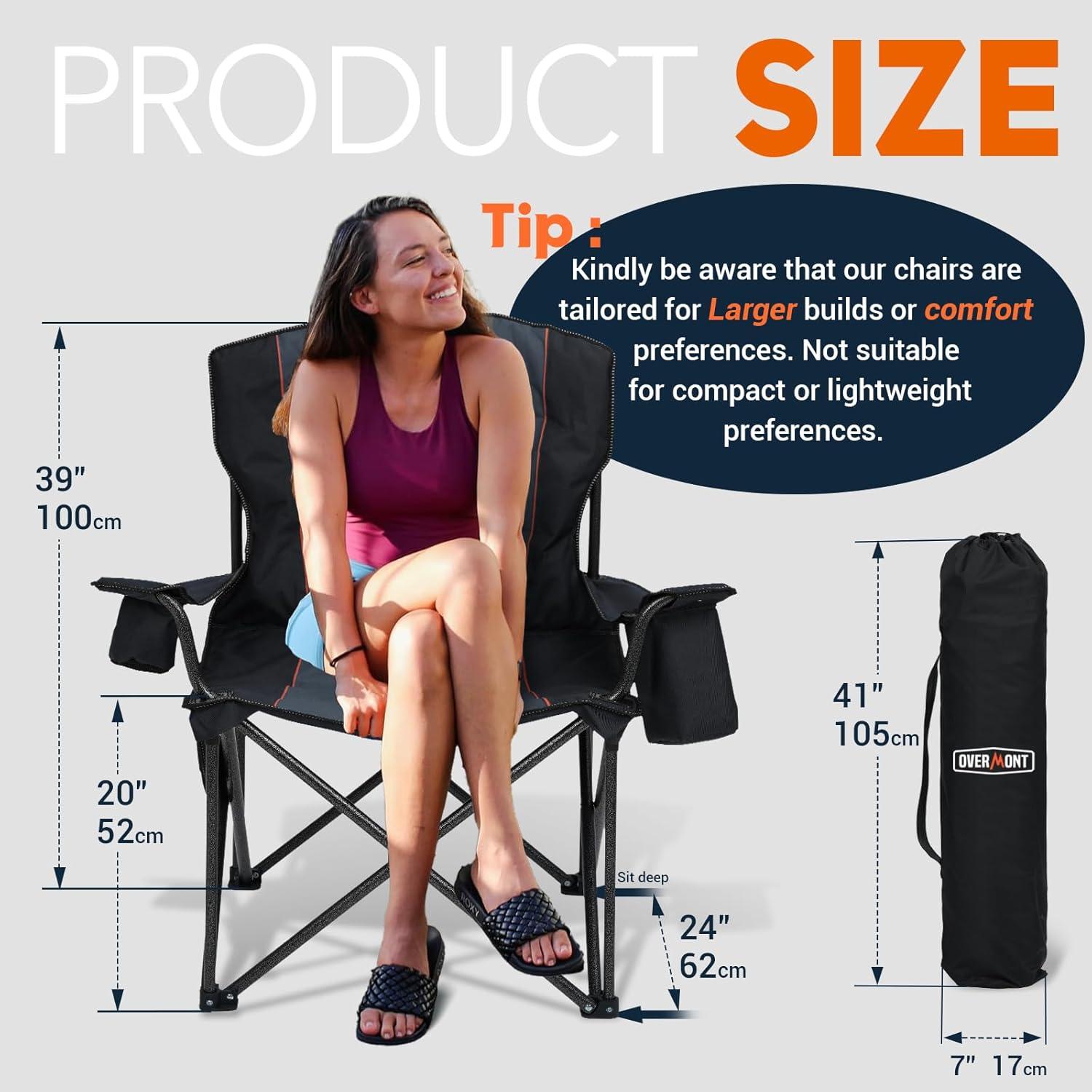 Silla de Camping Plegable Overmont OM-Chair I - 175 kg