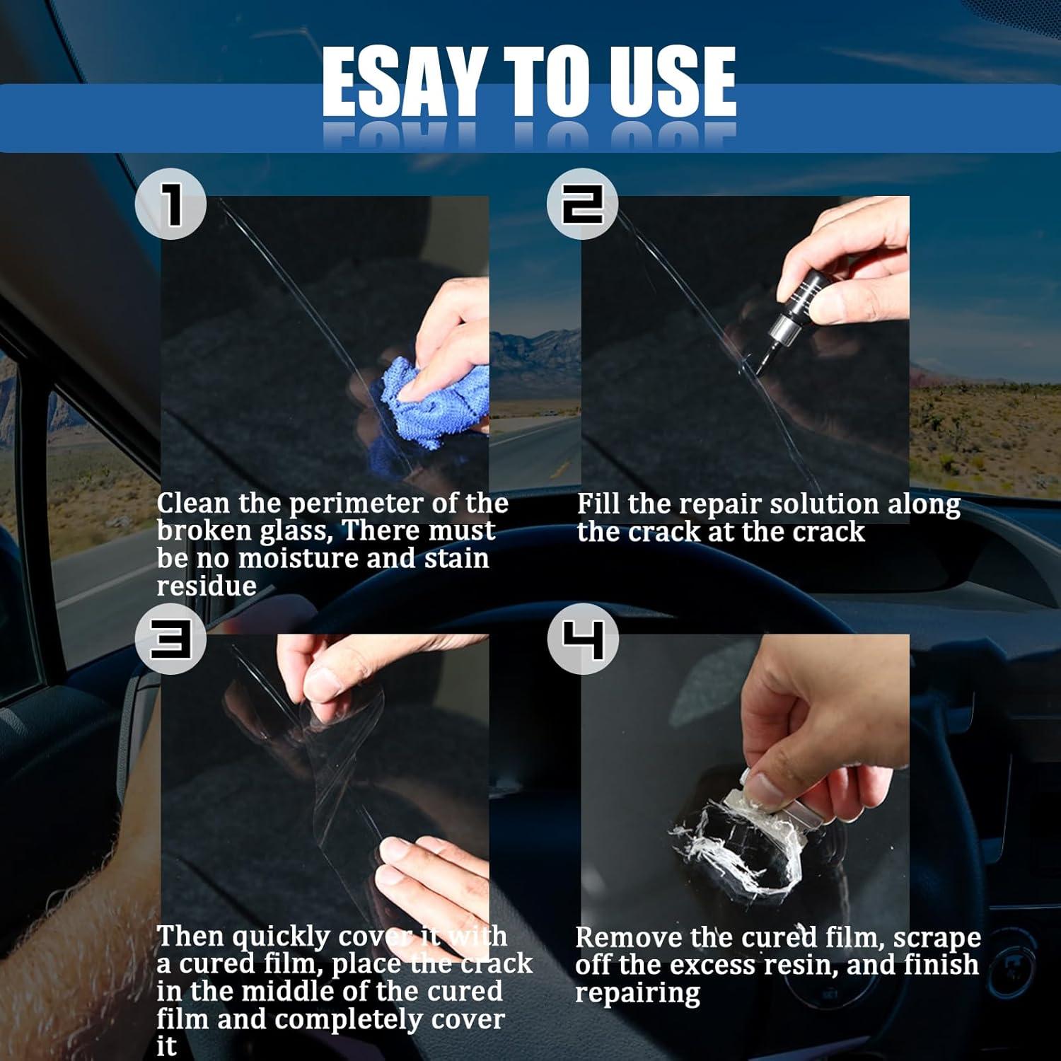 Kit de Reparación de Grietas en Parabrisas FNIUANF - 4 Piezas