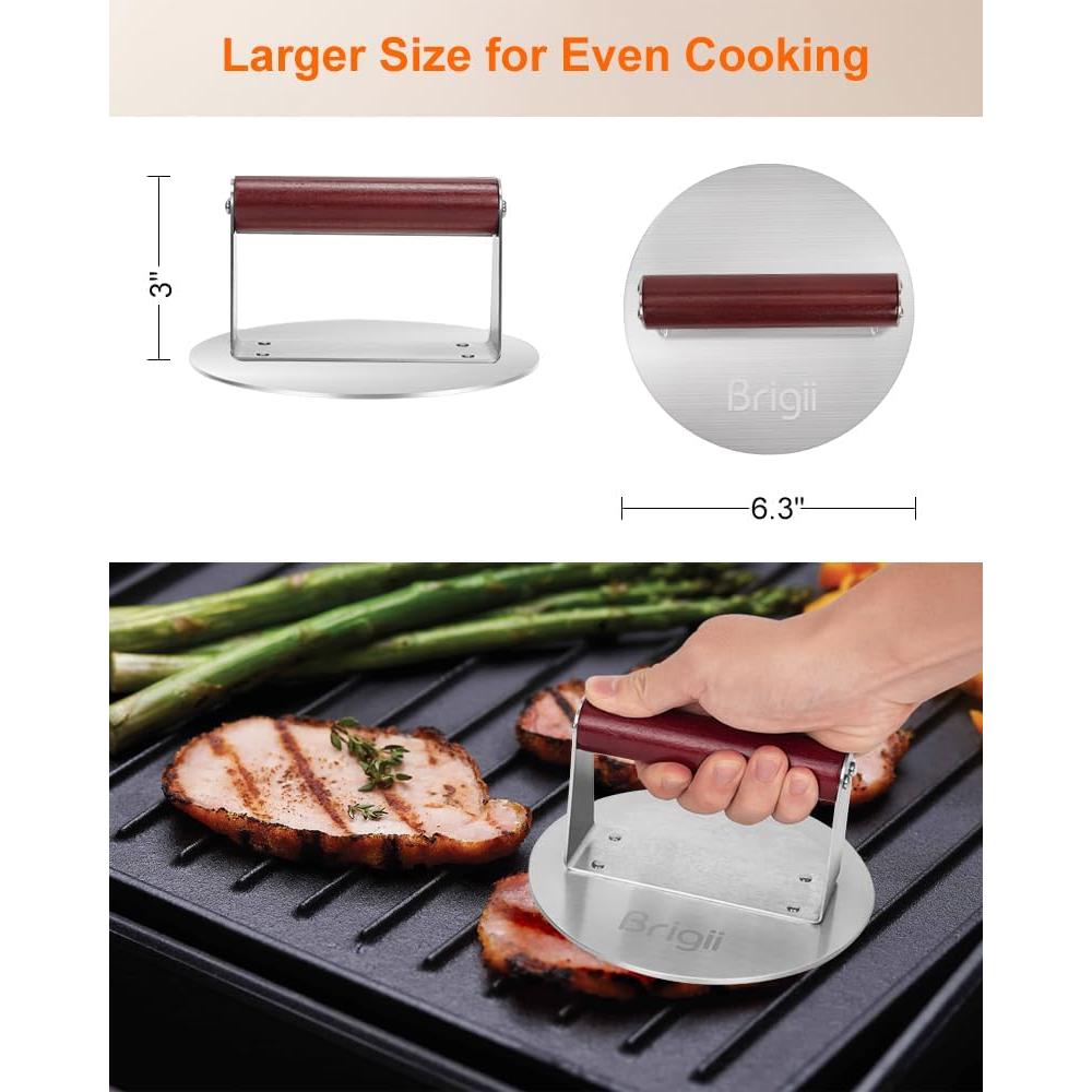 Prensa para Hamburguesas Brigii BP03S Acero Inoxidable 16cm