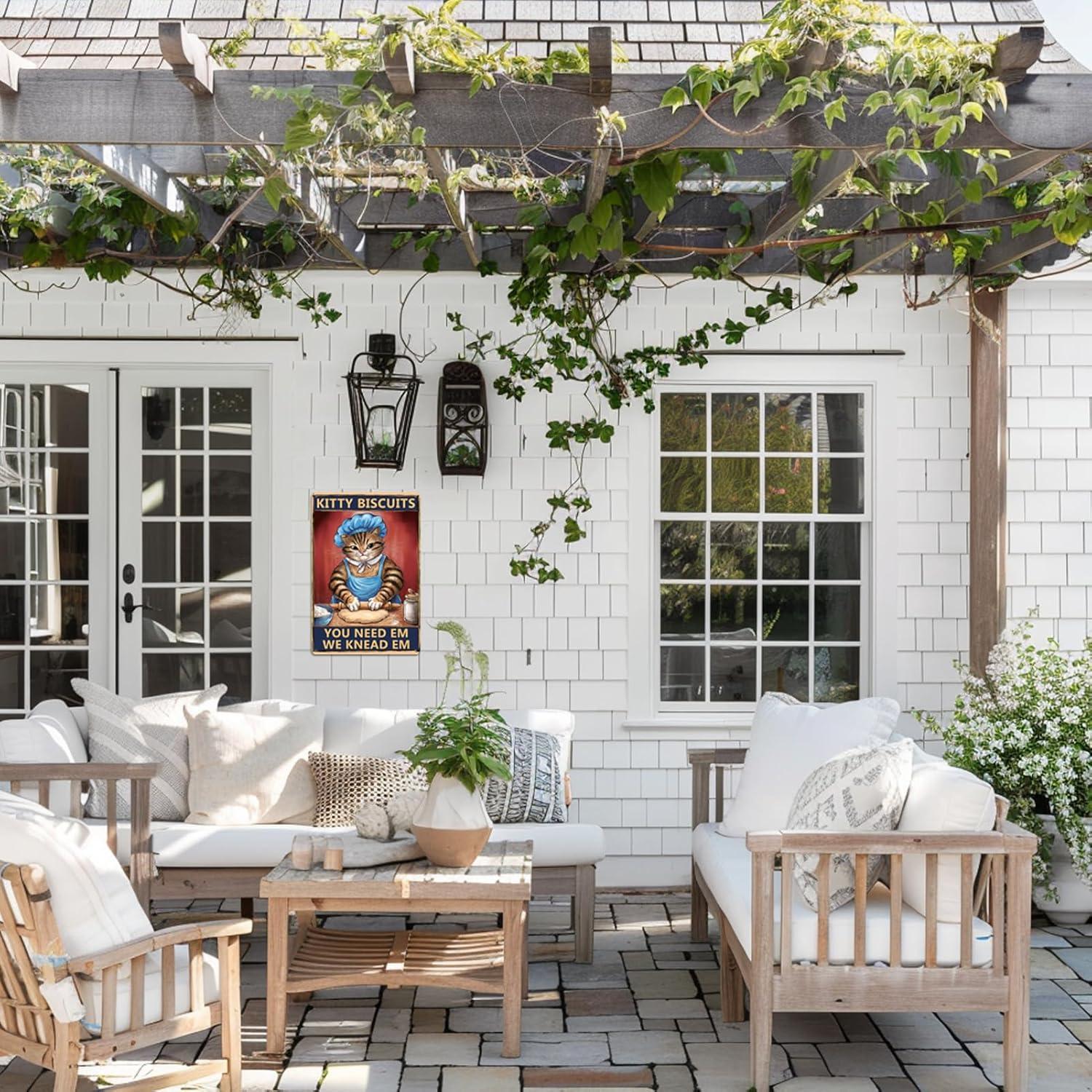 Arte de Pared Vintage Ubewair Gato 20x30 cm Decoración Cocina