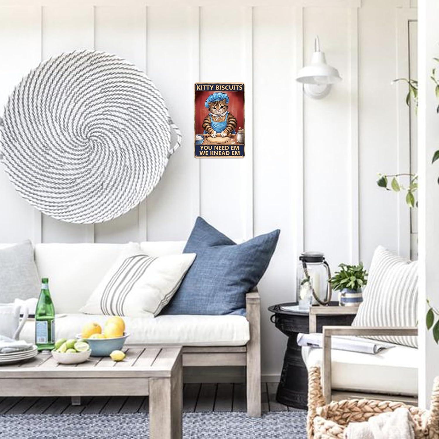 Arte de Pared Vintage Ubewair Gato 20x30 cm Decoración Cocina