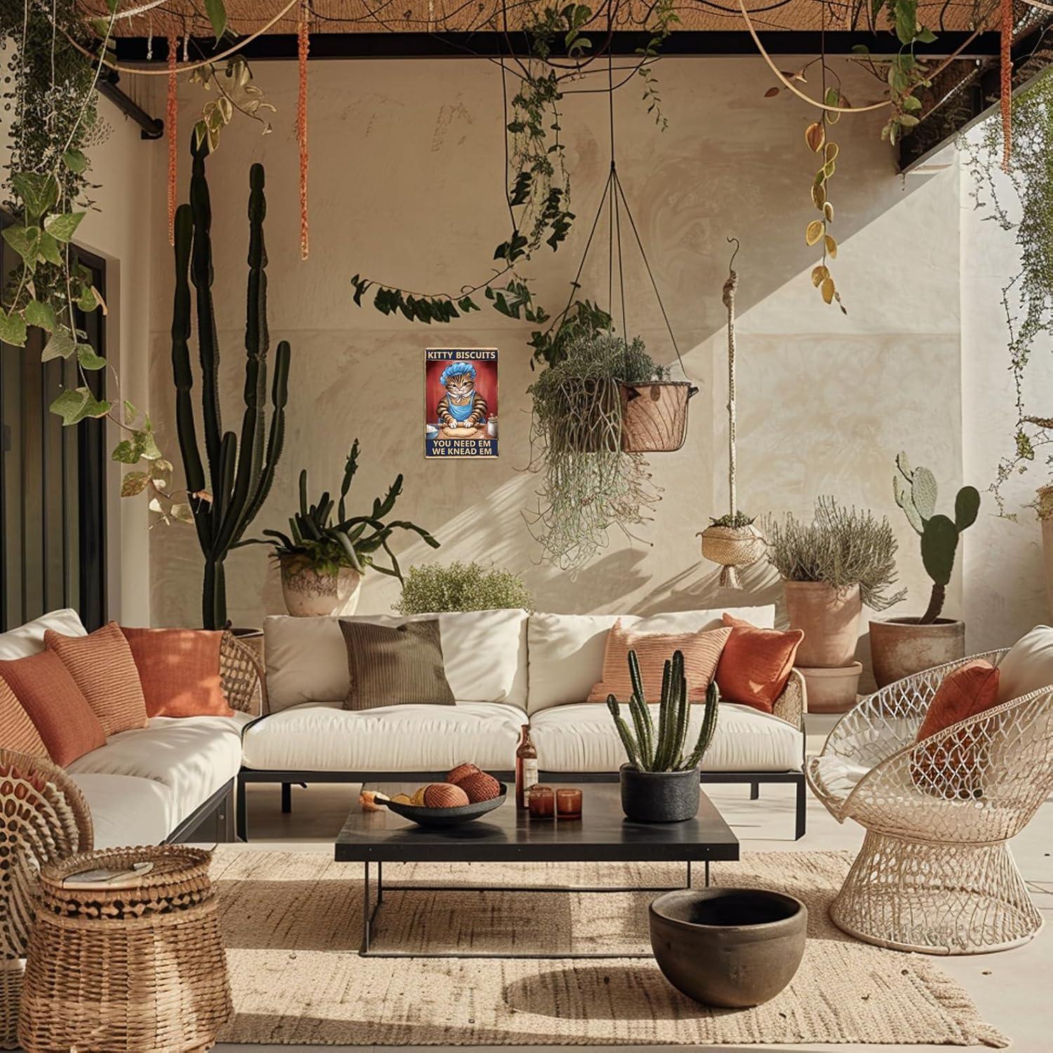 Arte de Pared Vintage Ubewair Gato 20x30 cm Decoración Cocina