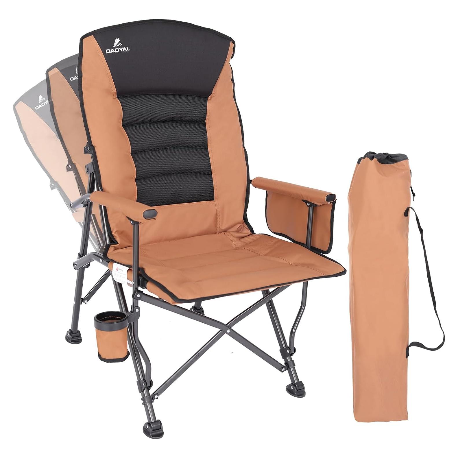 Silla de Camping QAOYAL Plegable Respaldo Ajustable 158kg