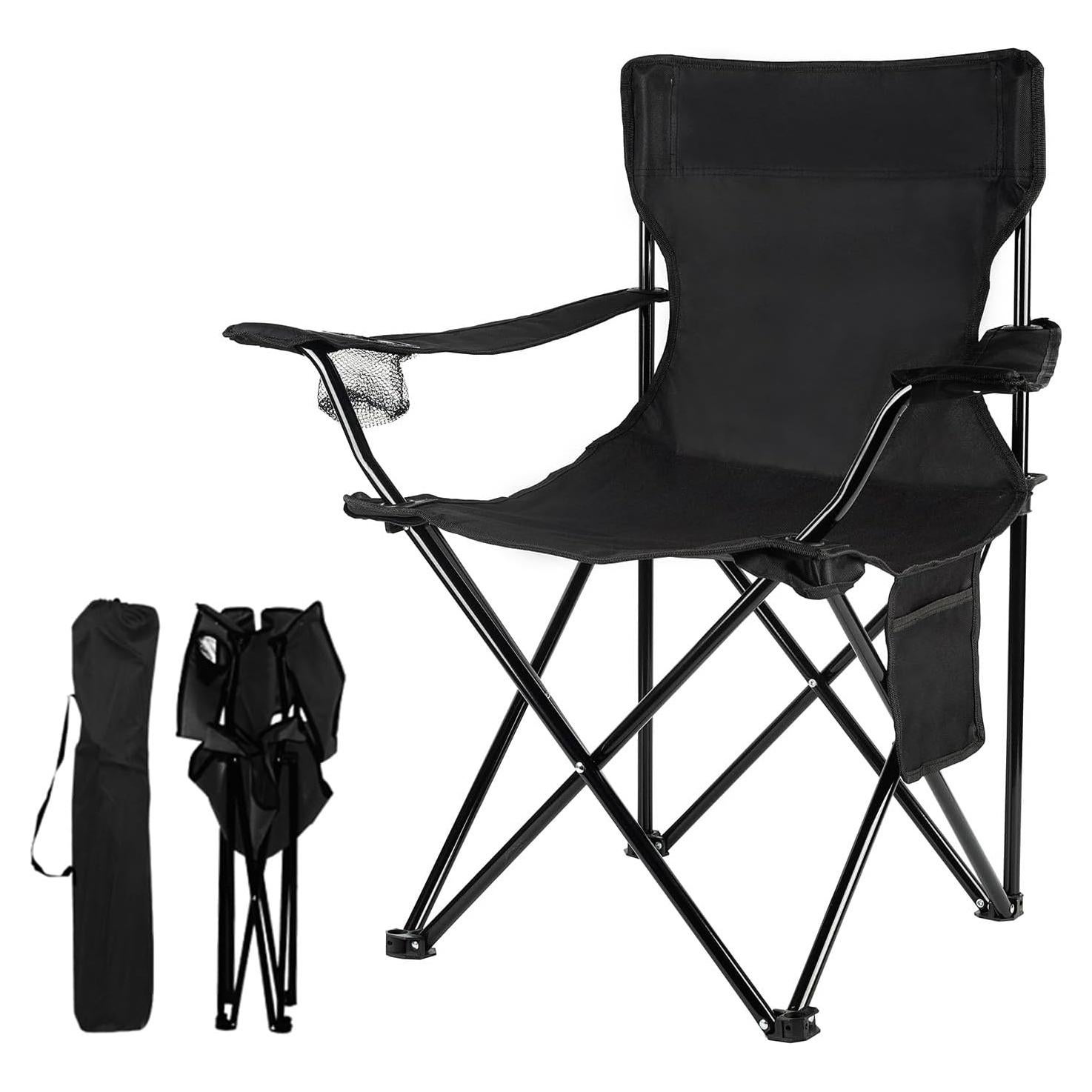 Silla de Camping Plegable Damei Century Negra - Ligera y Portátil