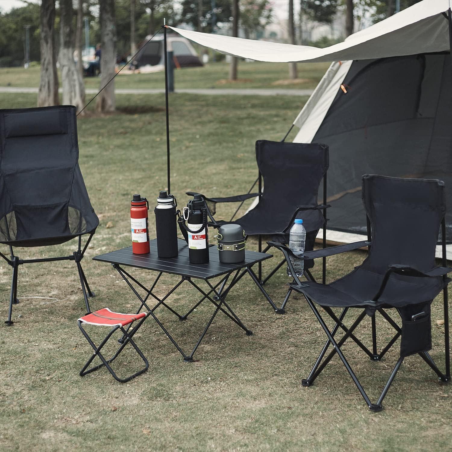 Silla de Camping Plegable Damei Century Negra - Ligera y Portátil