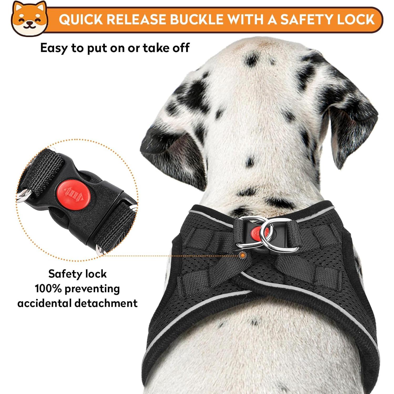 Arnés Reflectante para Perro PWOD XL Negro Carbón Ajustable