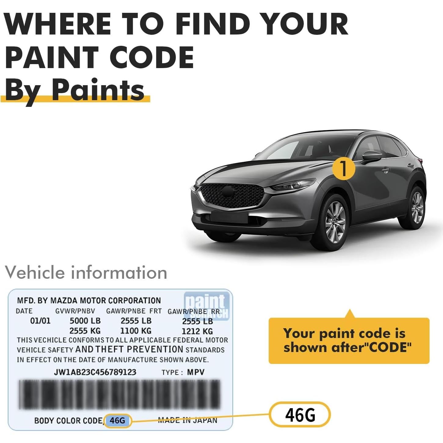 Pintura de Retoque Pholeon Verde Amazonia SU/19W para Mazda