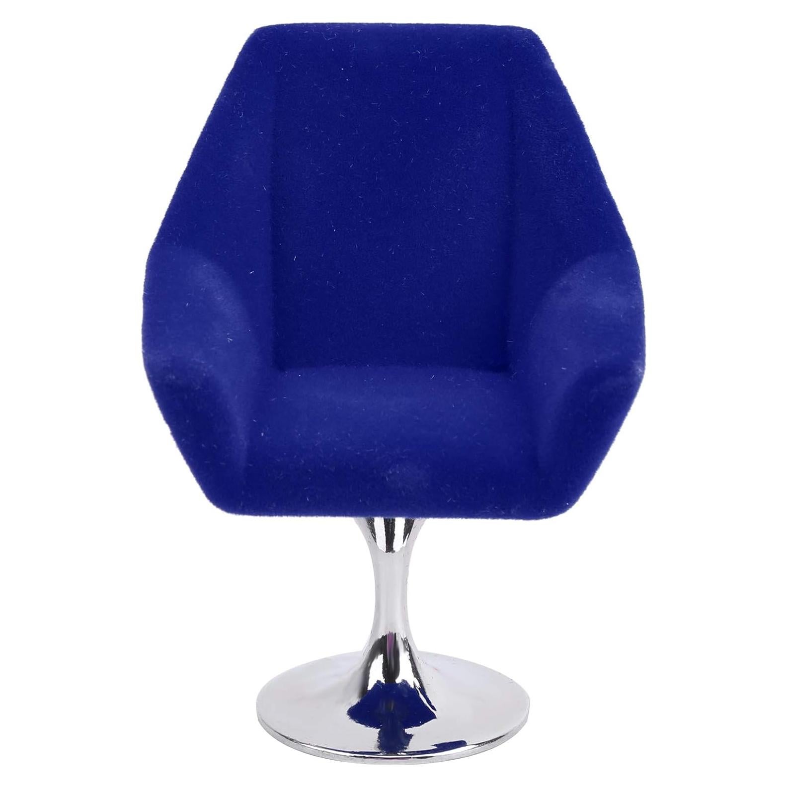 Silla Miniatura Agatige Flocking Rotativa 1:12 Azul