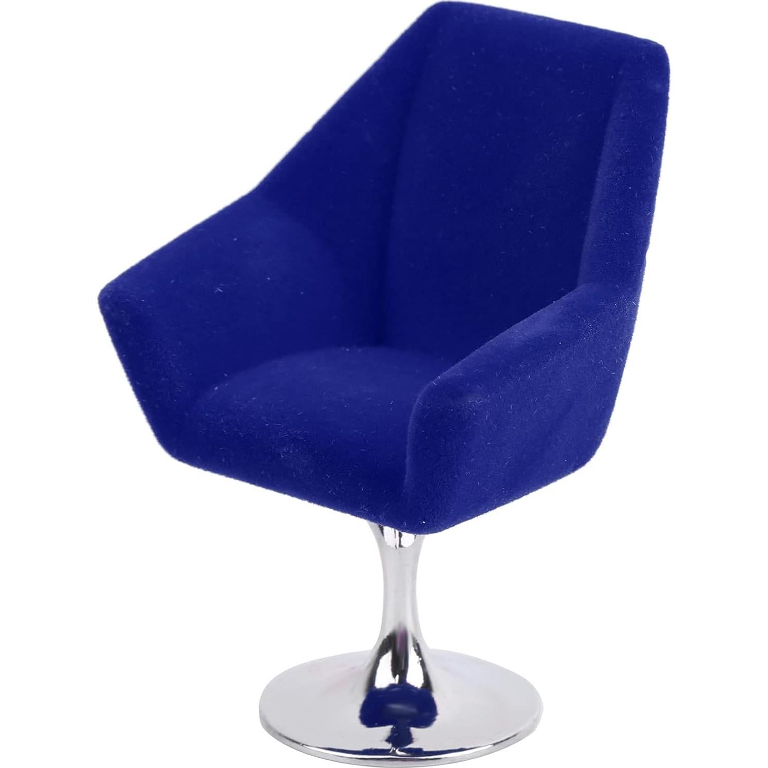 Silla Miniatura Agatige Flocking Rotativa 1:12 Azul