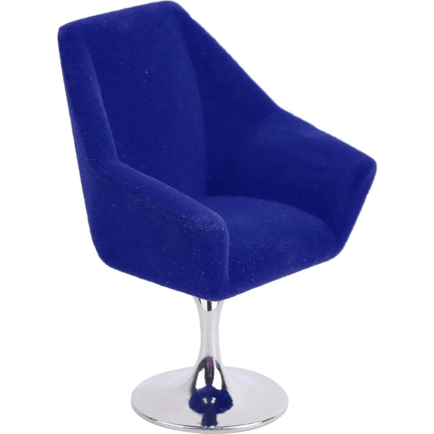Silla Miniatura Agatige Flocking Rotativa 1:12 Azul