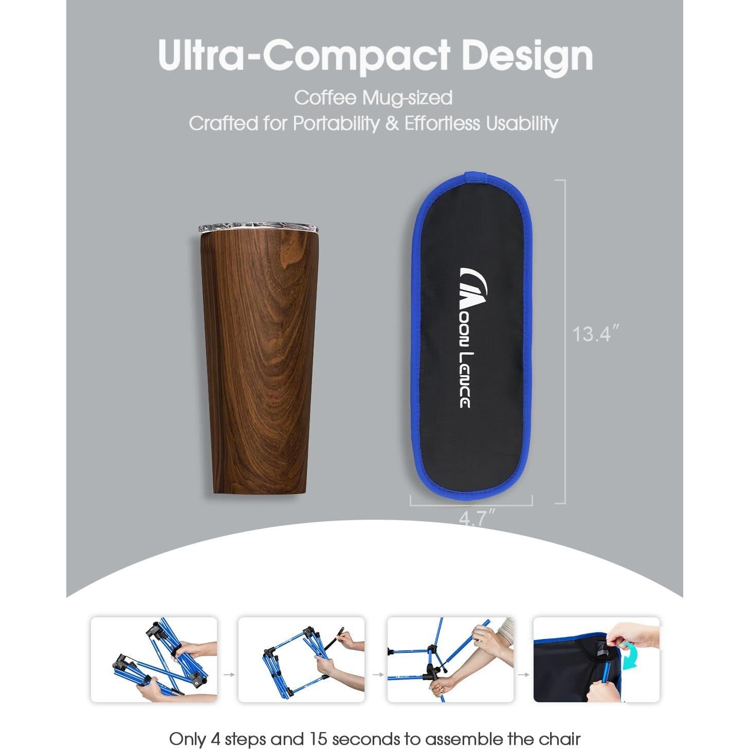 Silla de Camping MOON LENCE CH21-1PC, Ultraligera 181 kg