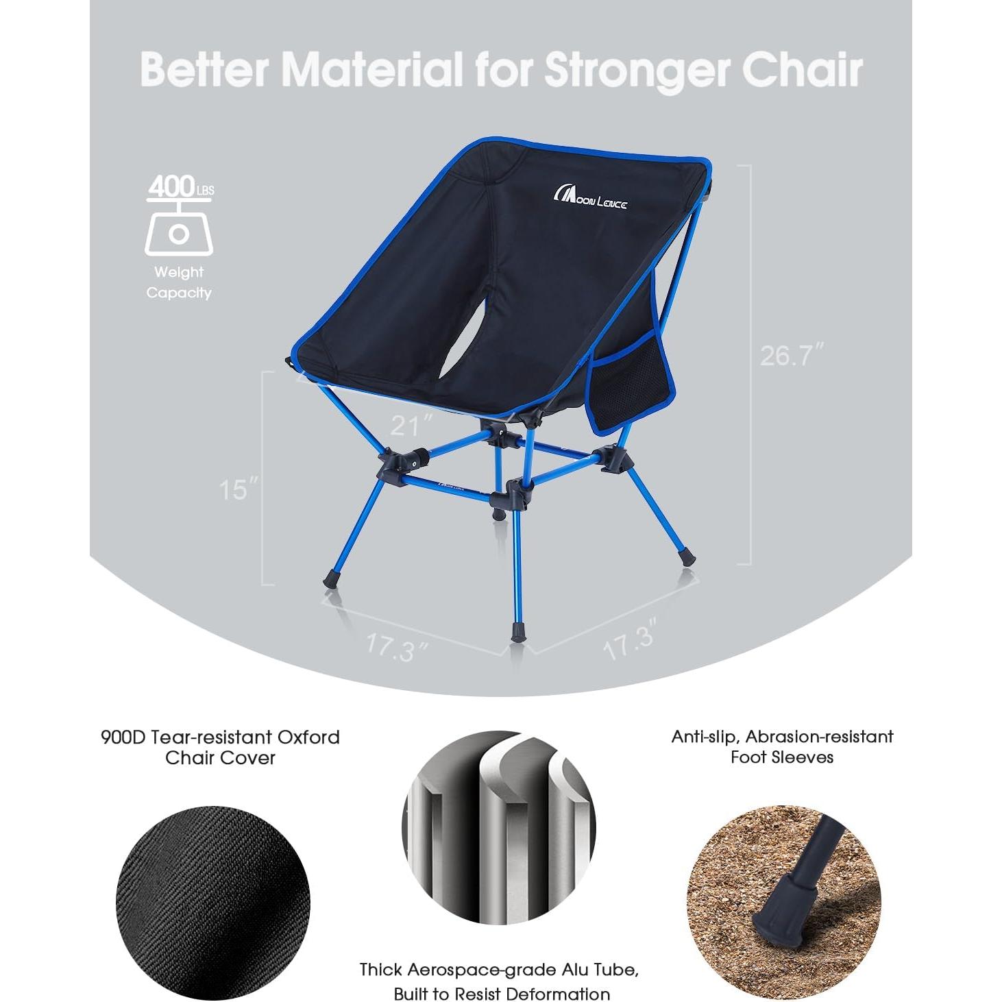 Silla de Camping MOON LENCE CH21-1PC, Ultraligera 181 kg