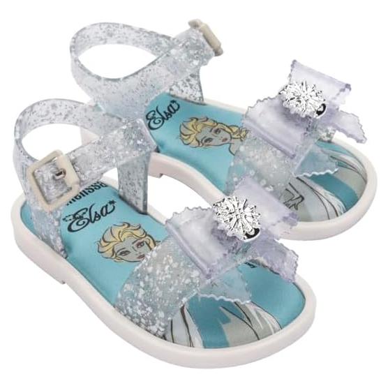Sandalias Mini Melissa Mar Disney para Niñas - Glitter Claro