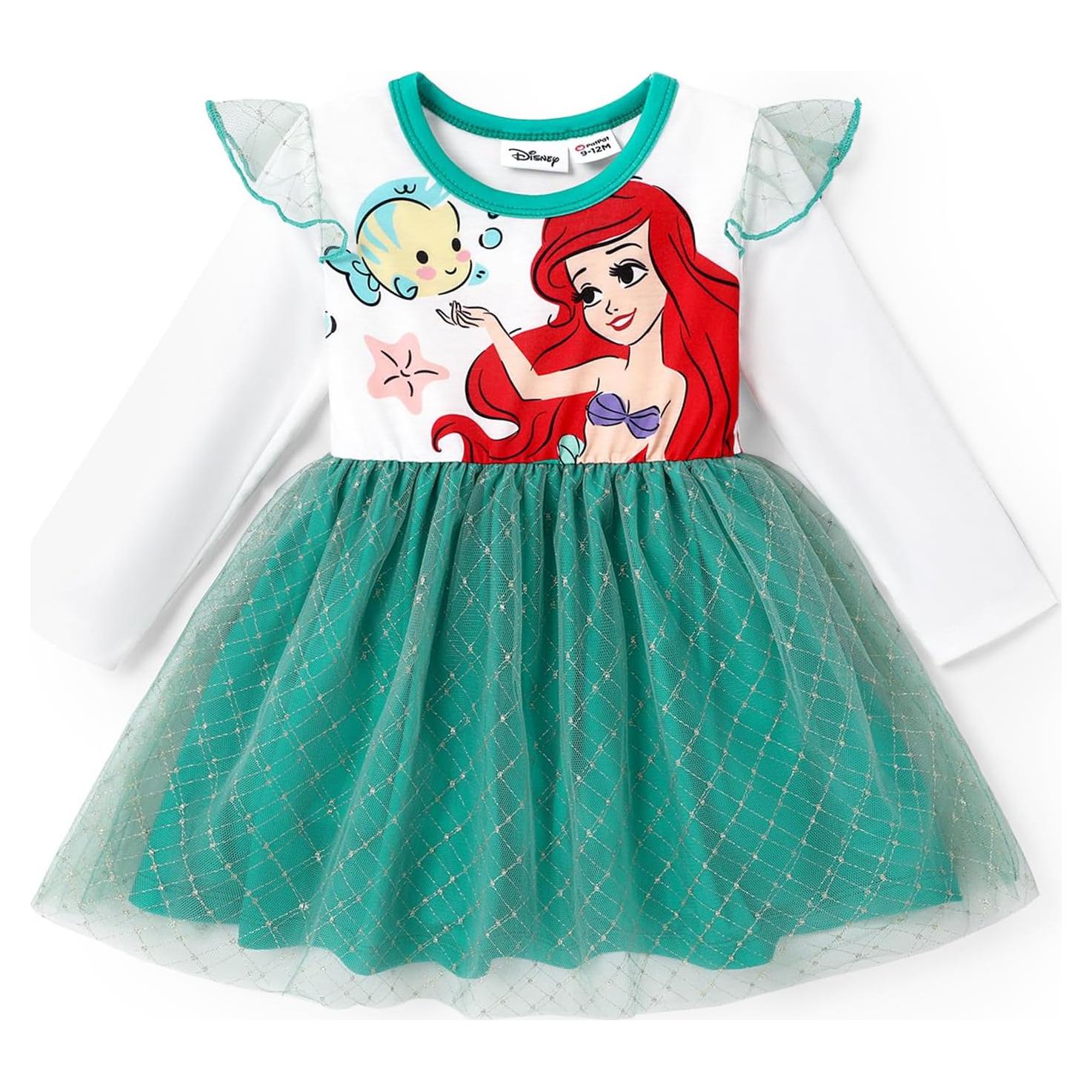 Vestido de Princesa Disney Ariel para Niñas 6-9 Meses