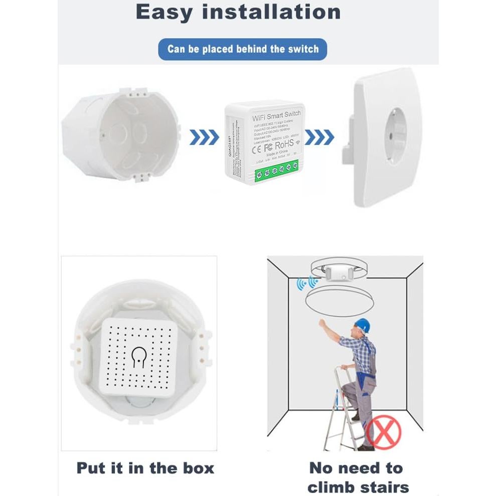 Módulo Relé Interruptor Inteligente WiFi 16A QIACHIP