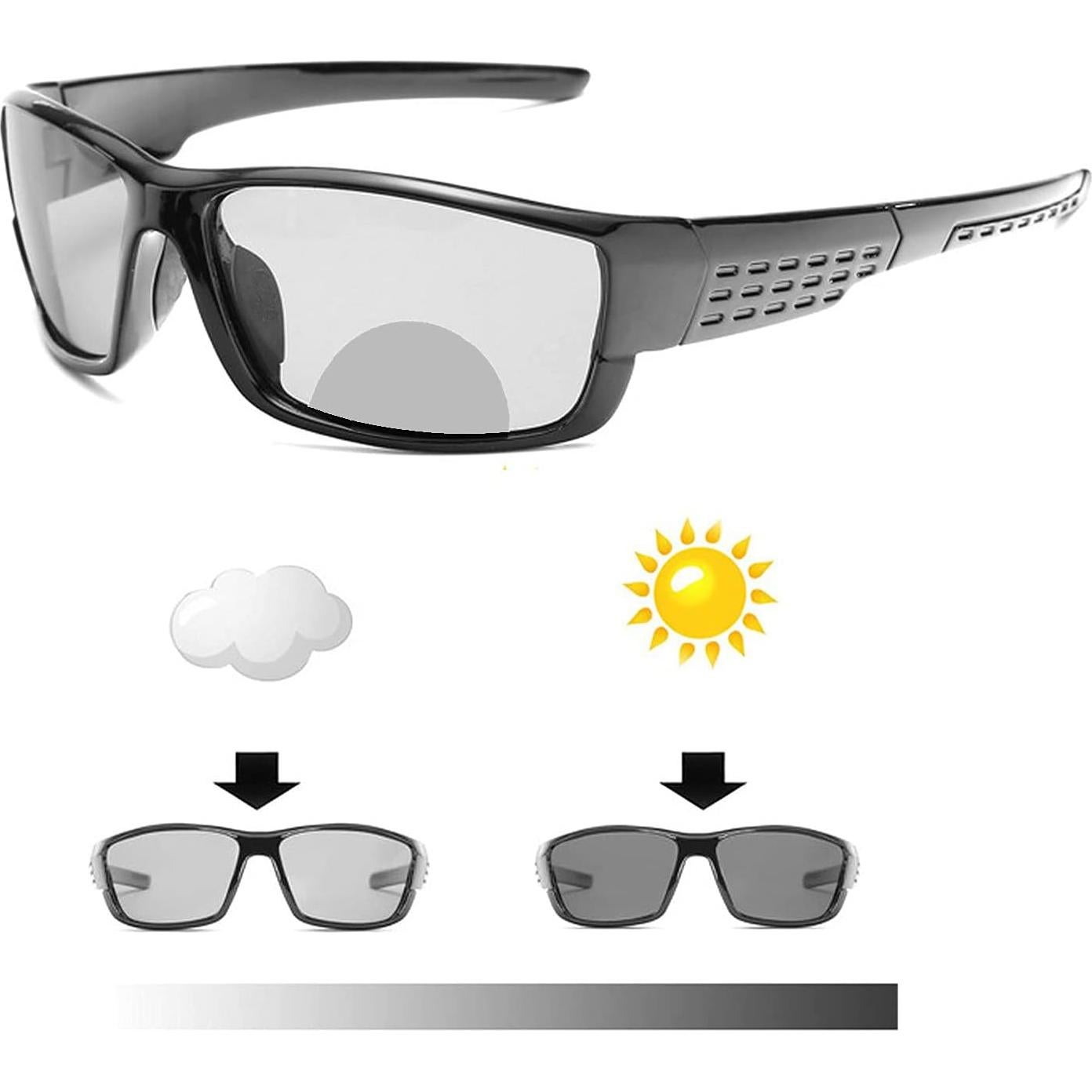 Gafas de lectura bifocales fotoquímicas Sport 2.25x UV