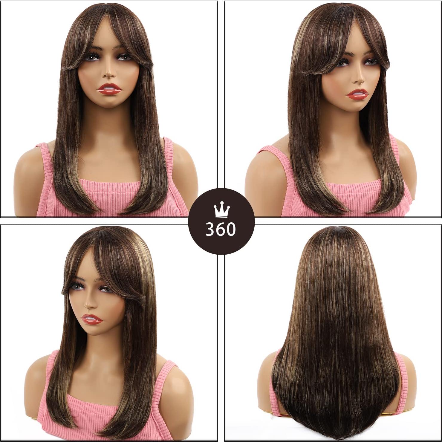 Peluca Rizada Larga Marrón Ombre NATAGHAIR 100% Cabello Humano