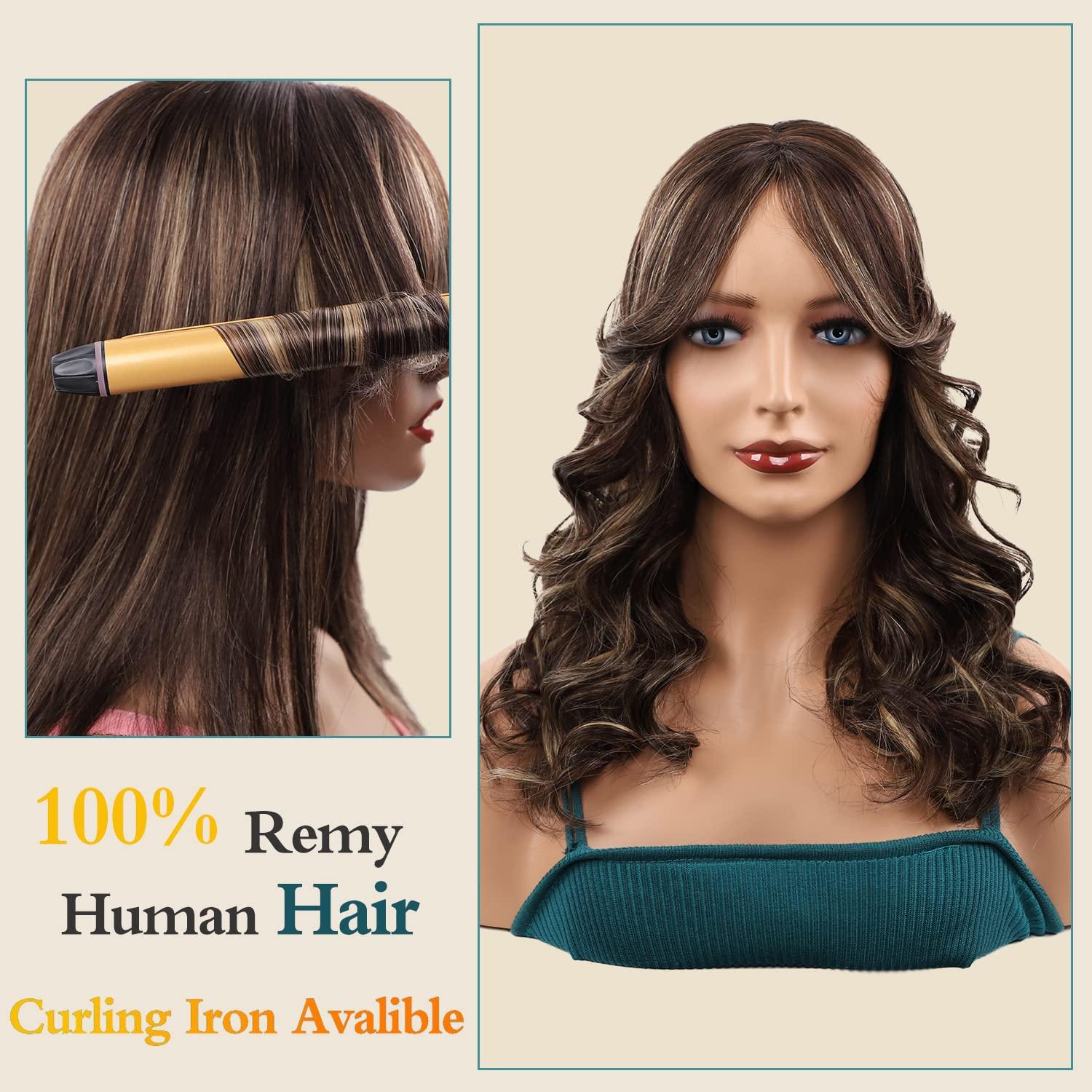 Peluca Rizada Larga Marrón Ombre NATAGHAIR 100% Cabello Humano