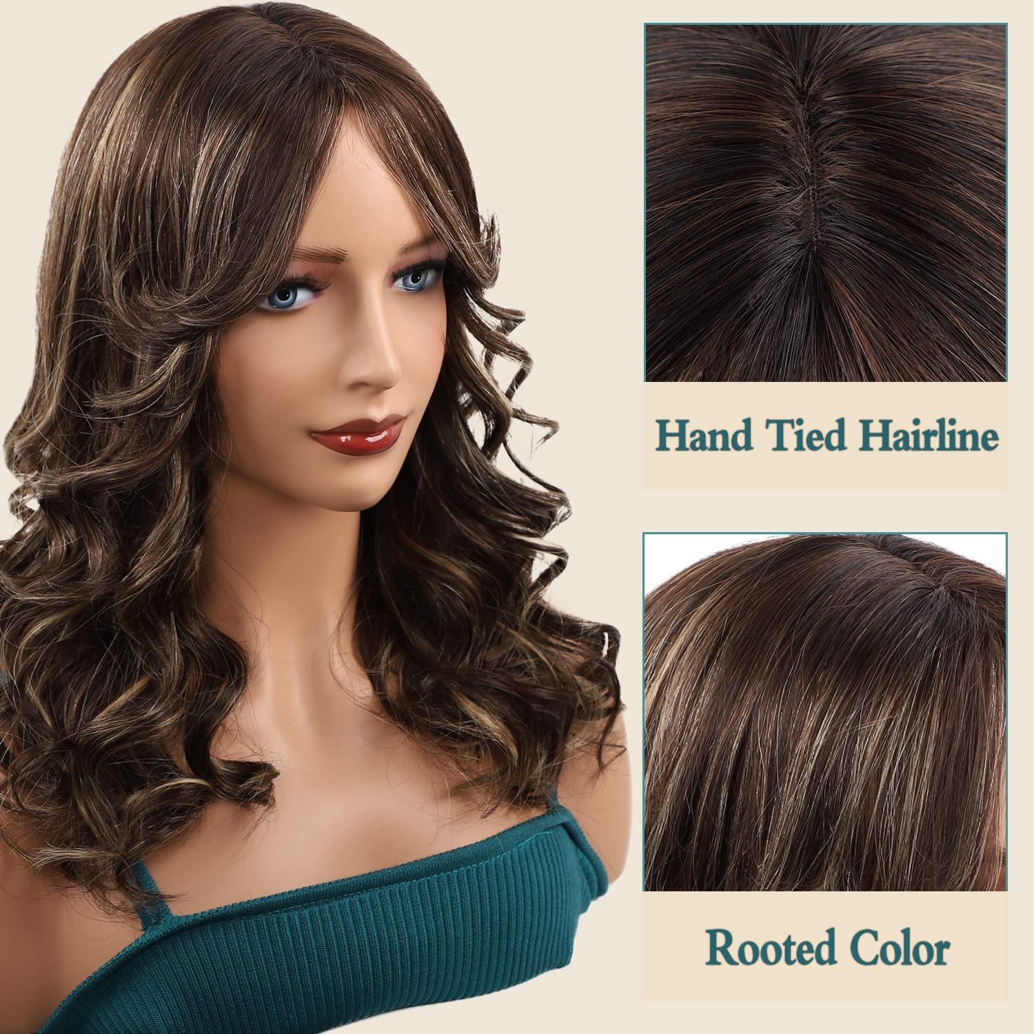 Peluca Rizada Larga Marrón Ombre NATAGHAIR 100% Cabello Humano