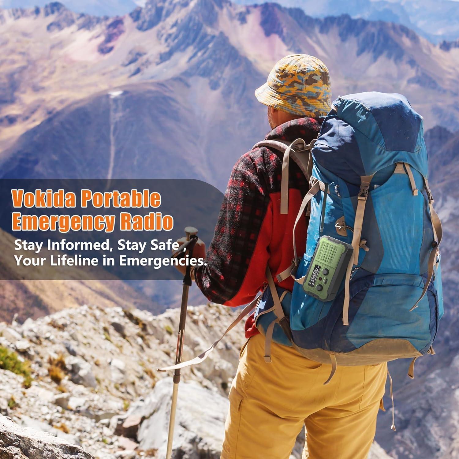 Radio de Emergencia Solar Qixin YX328 10000mAh Verde Militar