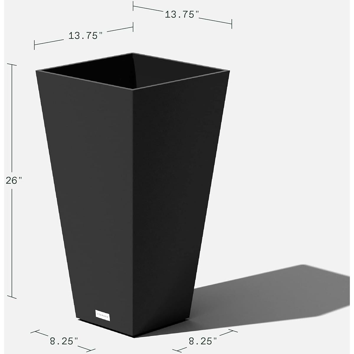 Maceta Cónica Veradek V-Resin 66 cm Negra para Interior/Exterior