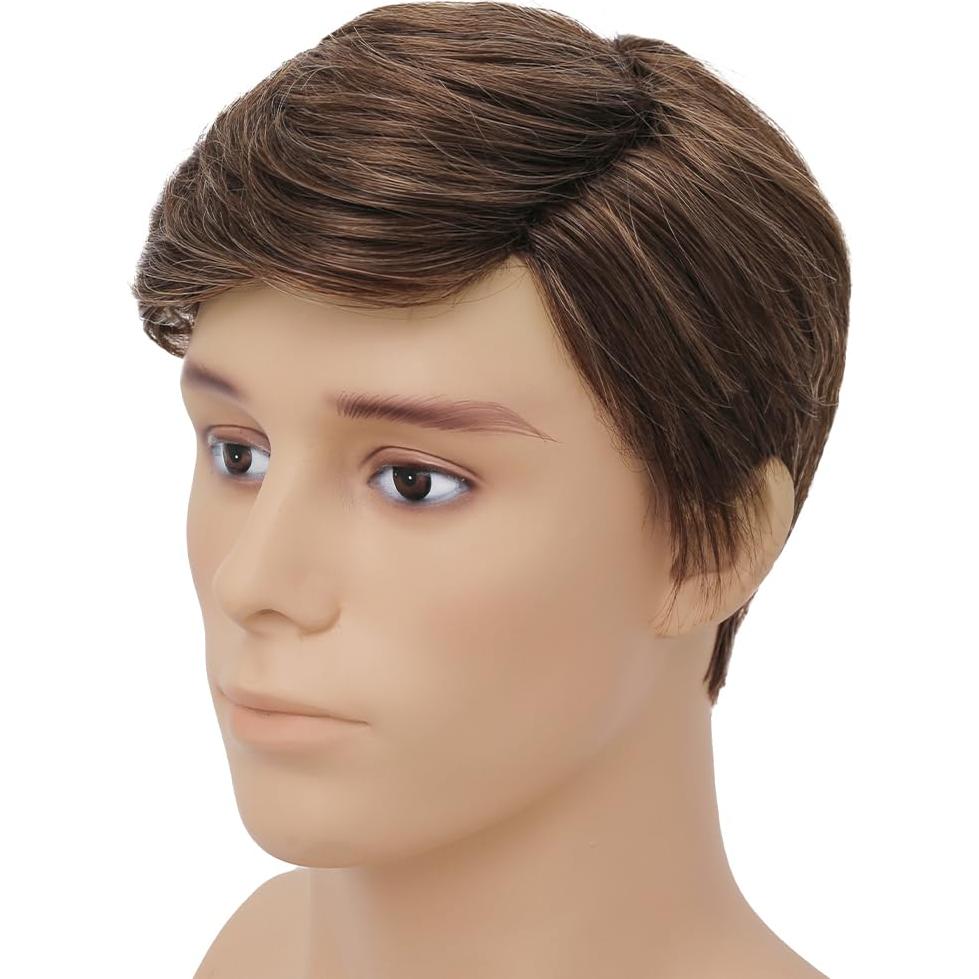 Peluca Corta Marrón para Hombre Dai Cloud Fluffy Diaria