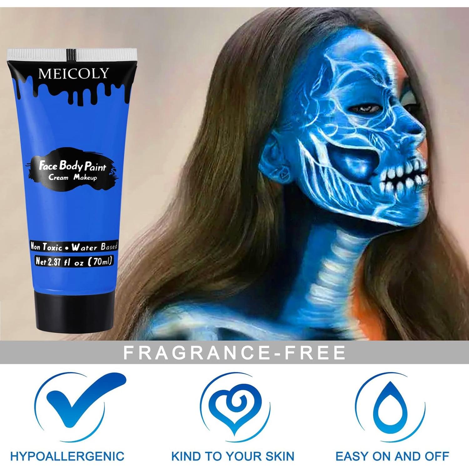 Pintura Facial Azul MEICOLY 67g a Base de Agua para Cosplay