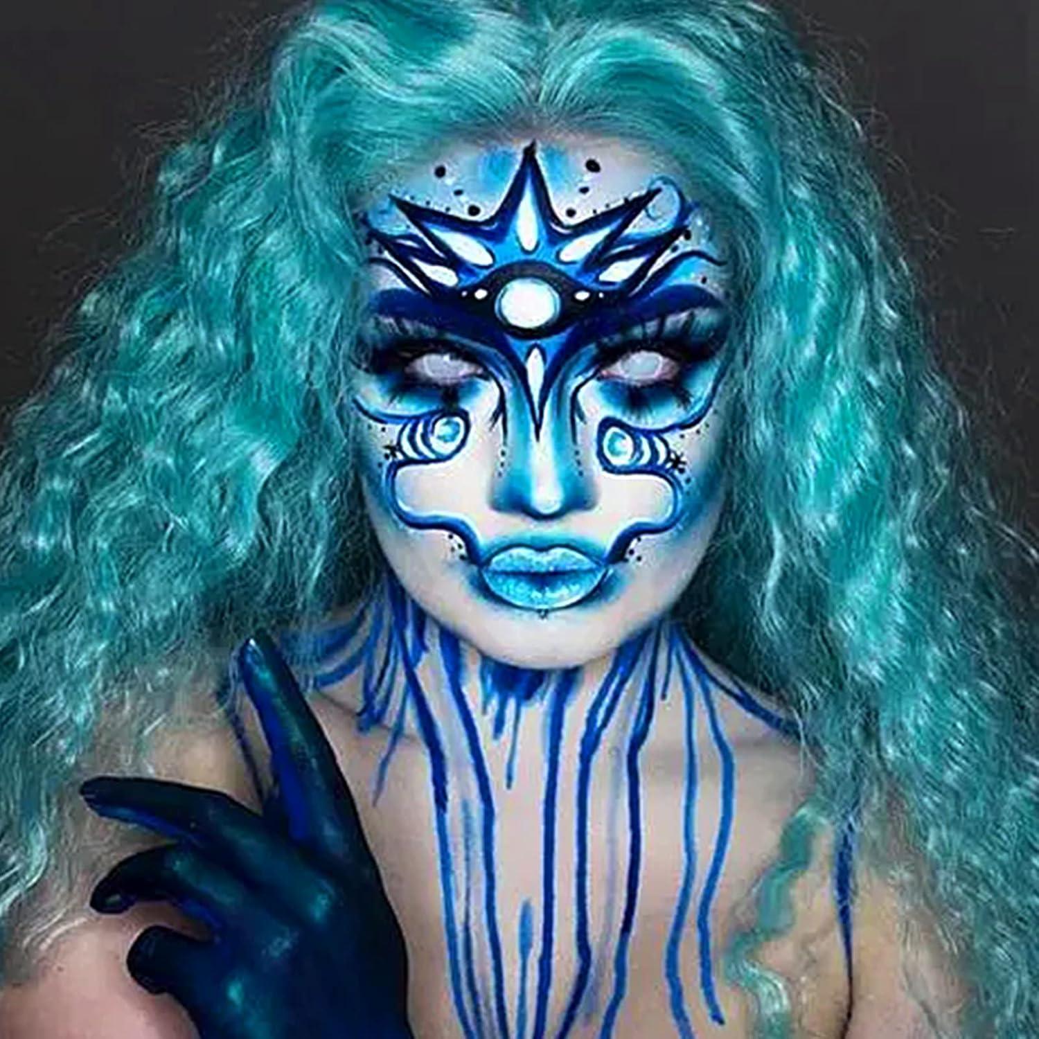 Pintura Facial Azul MEICOLY 67g a Base de Agua para Cosplay