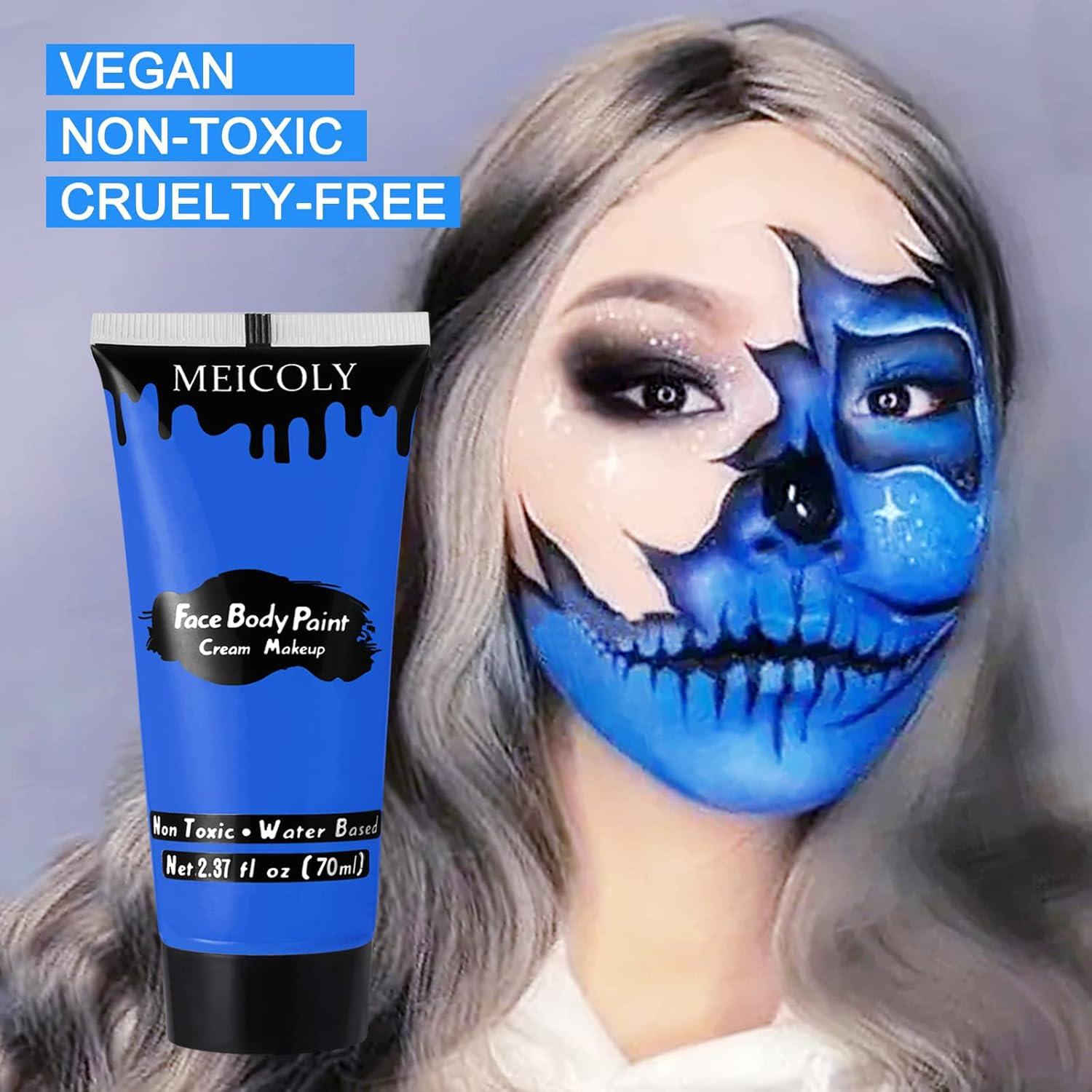Pintura Facial Azul MEICOLY 67g a Base de Agua para Cosplay