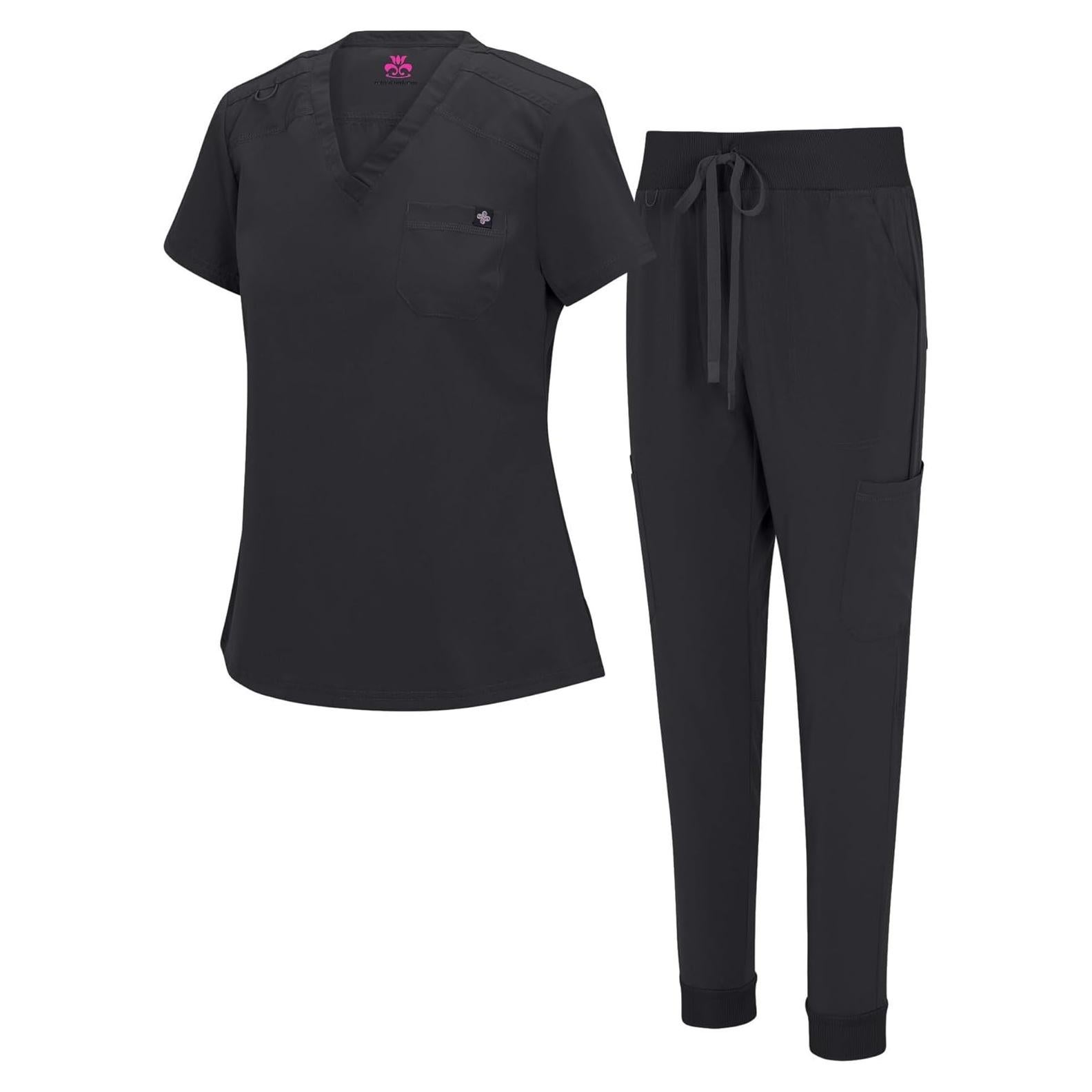 Conjunto de Scrubs para Mujeres Uniformes Naturales Tuck-In