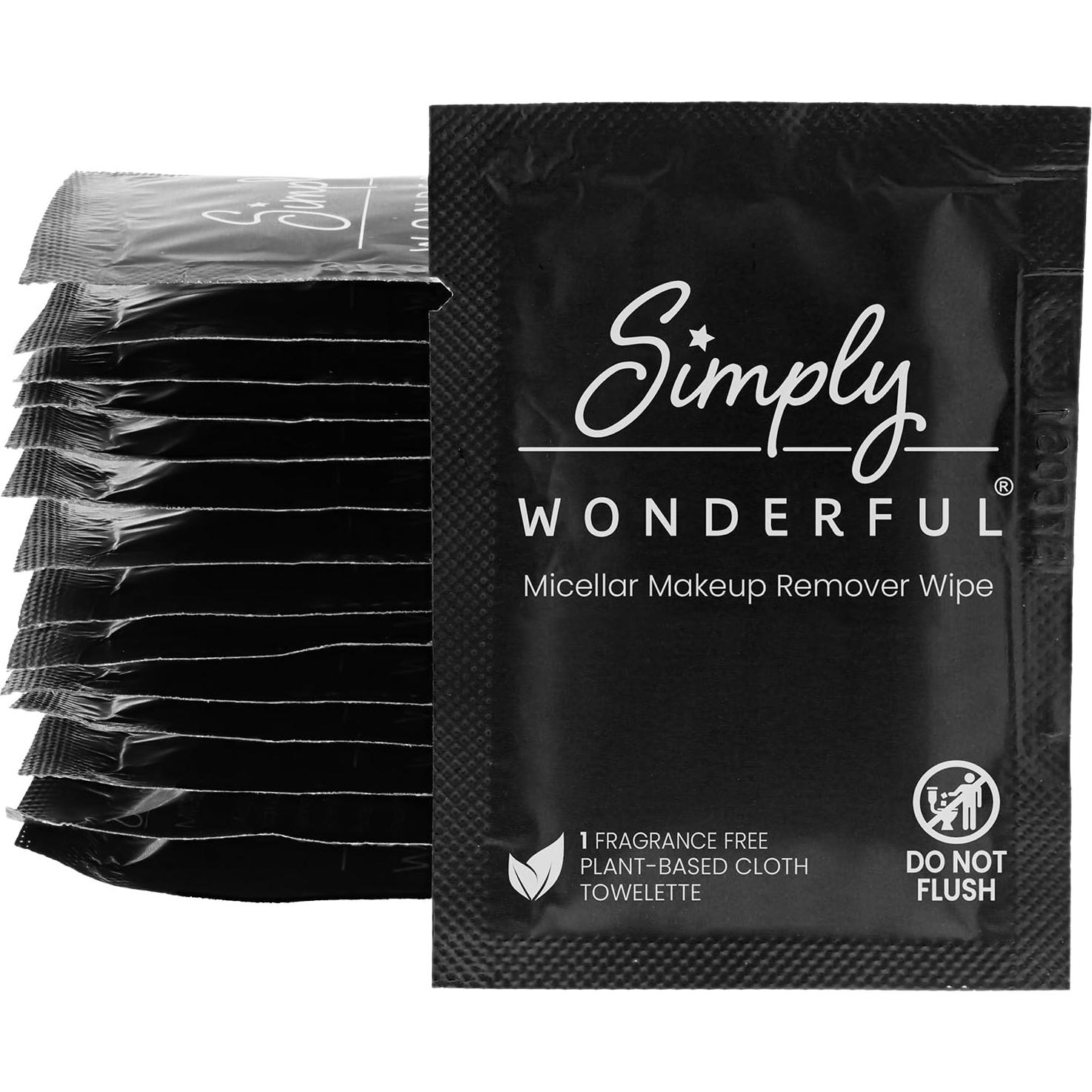 Toallitas Desmaquillantes Simply Wonderful - 500 Unidades, Agua Micelar, Suaves para Piel Sensible