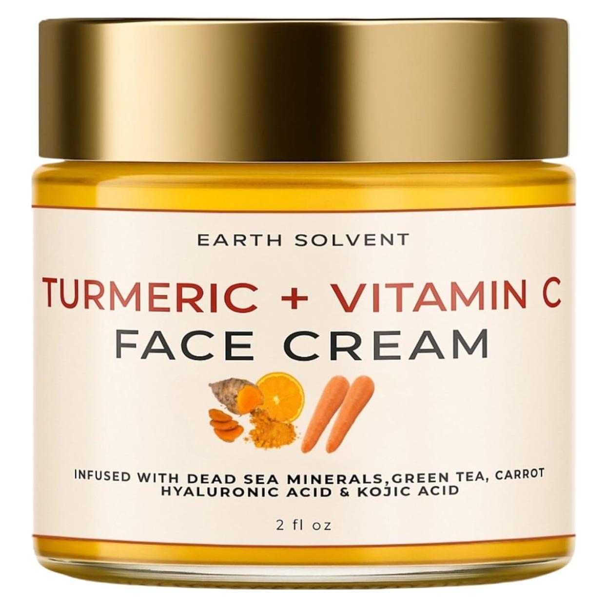 Crema Facial Earth Solvent 59 ml Vitamina C y Cúrcuma Hidratante