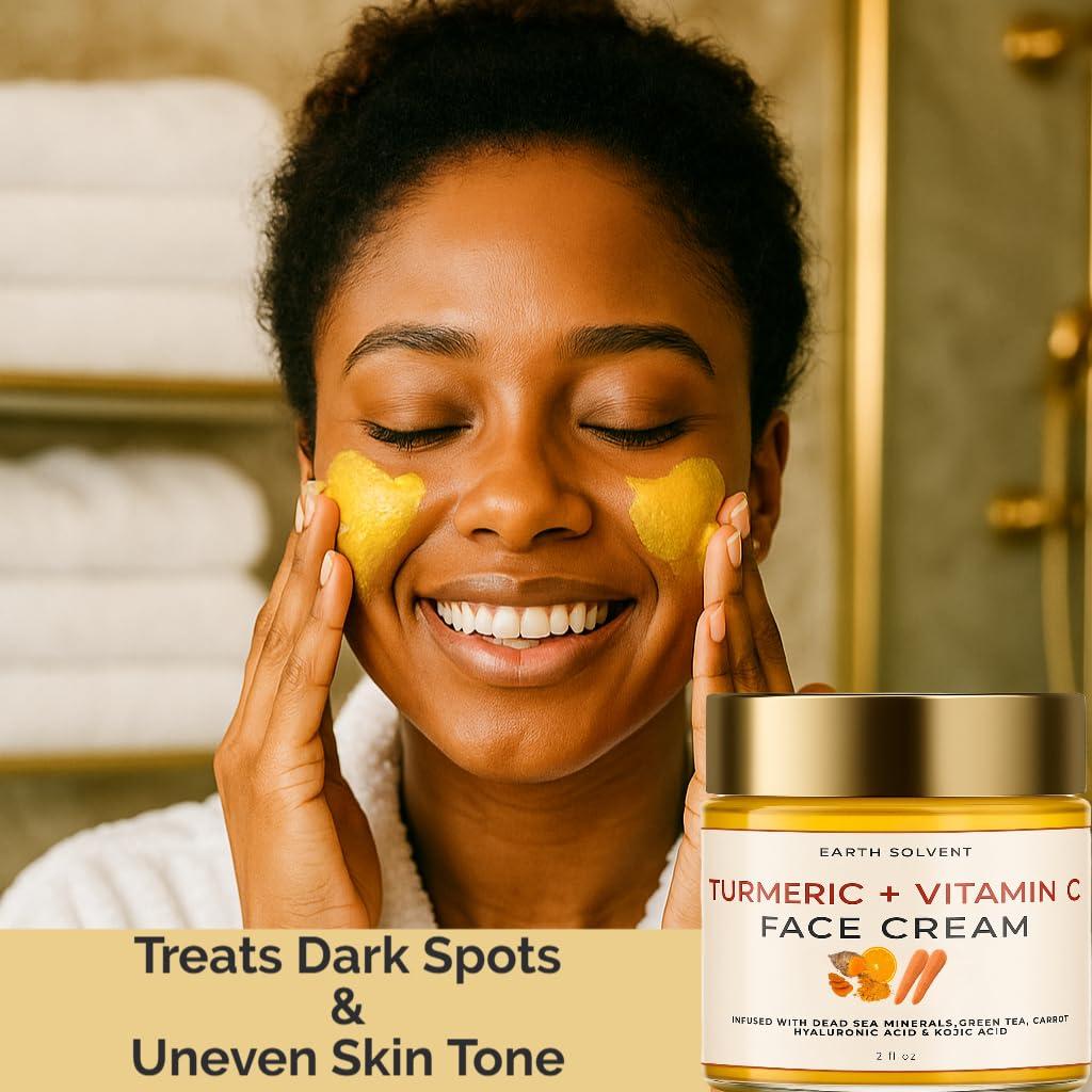 Crema Facial Earth Solvent 59 ml Vitamina C y Cúrcuma Hidratante