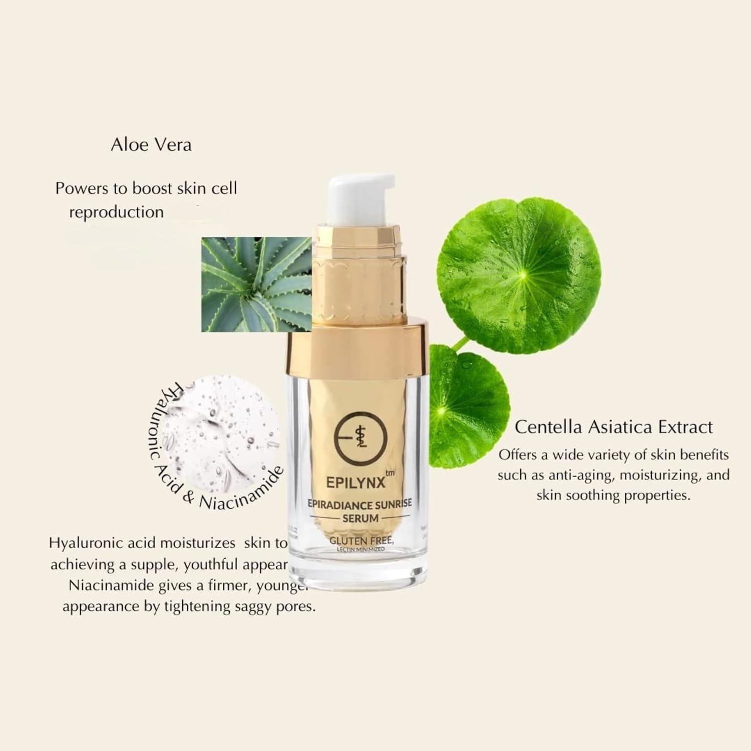 Suero Facial EpiLynx Sunrise 14g - Antienvejecimiento y Hidratante