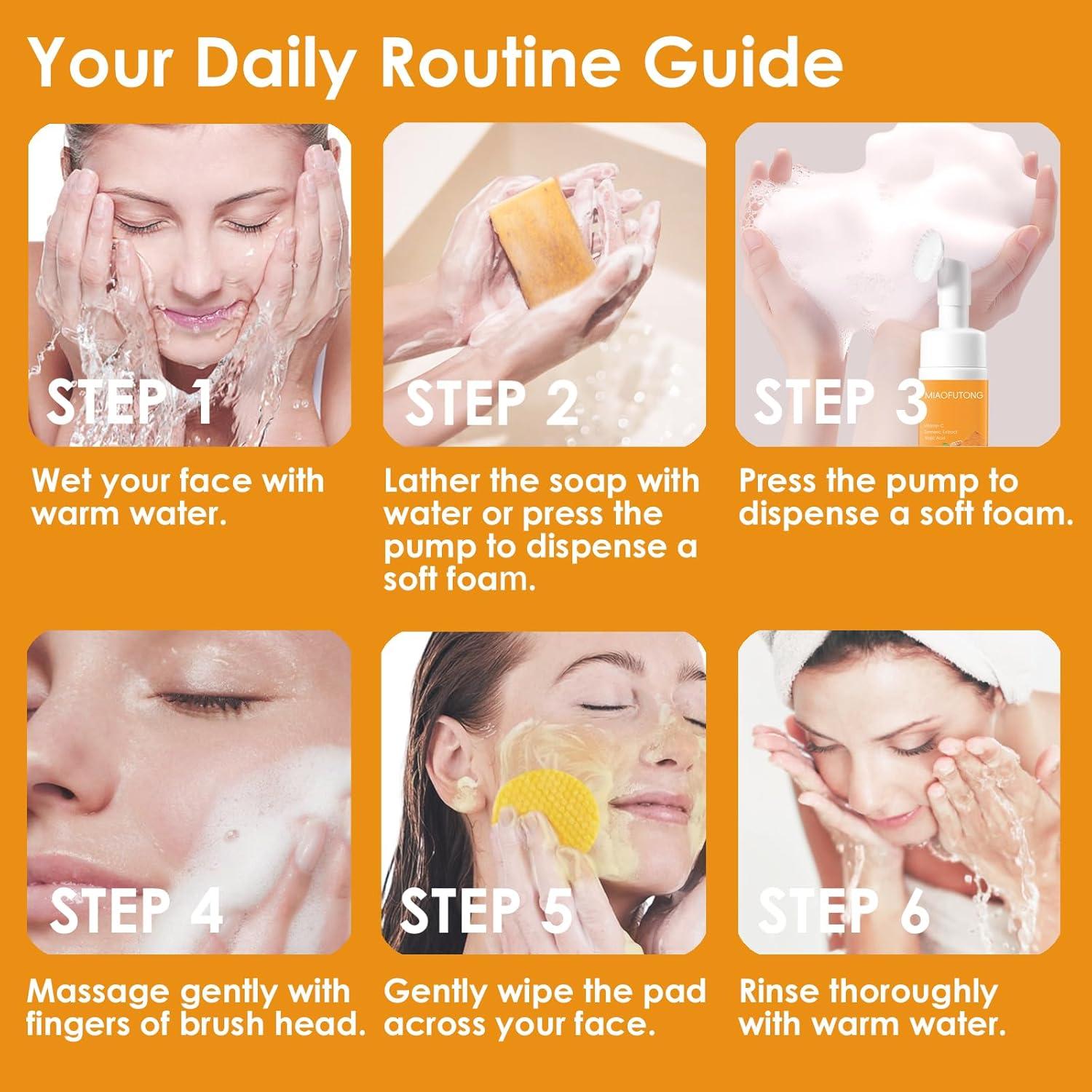 Juego de Cuidado Facial QVKZL con Jabón y Exfoliantes 3PC