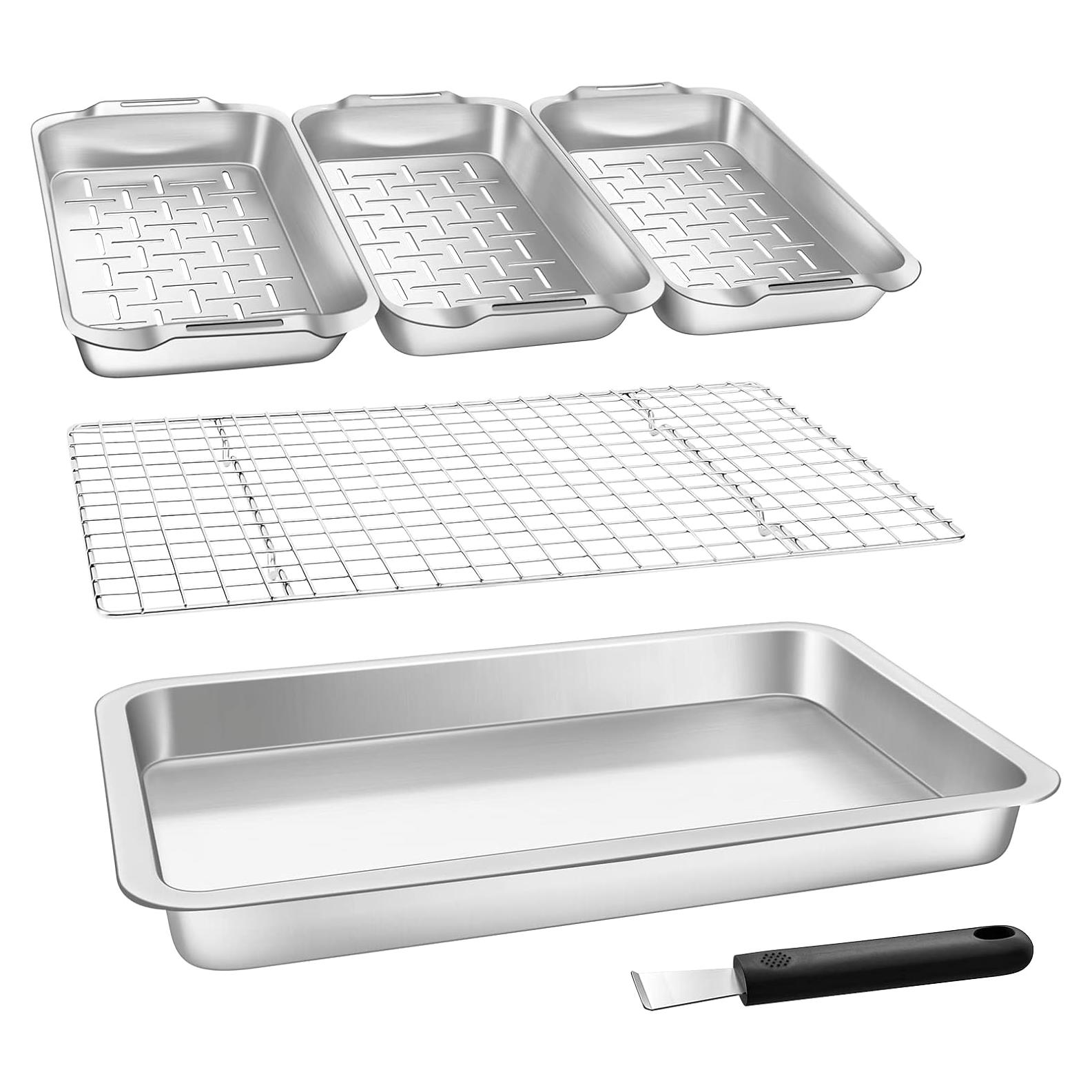 Juego de Cestas para Parrilla Vikeyhome 6 Piezas Acero Inoxidable