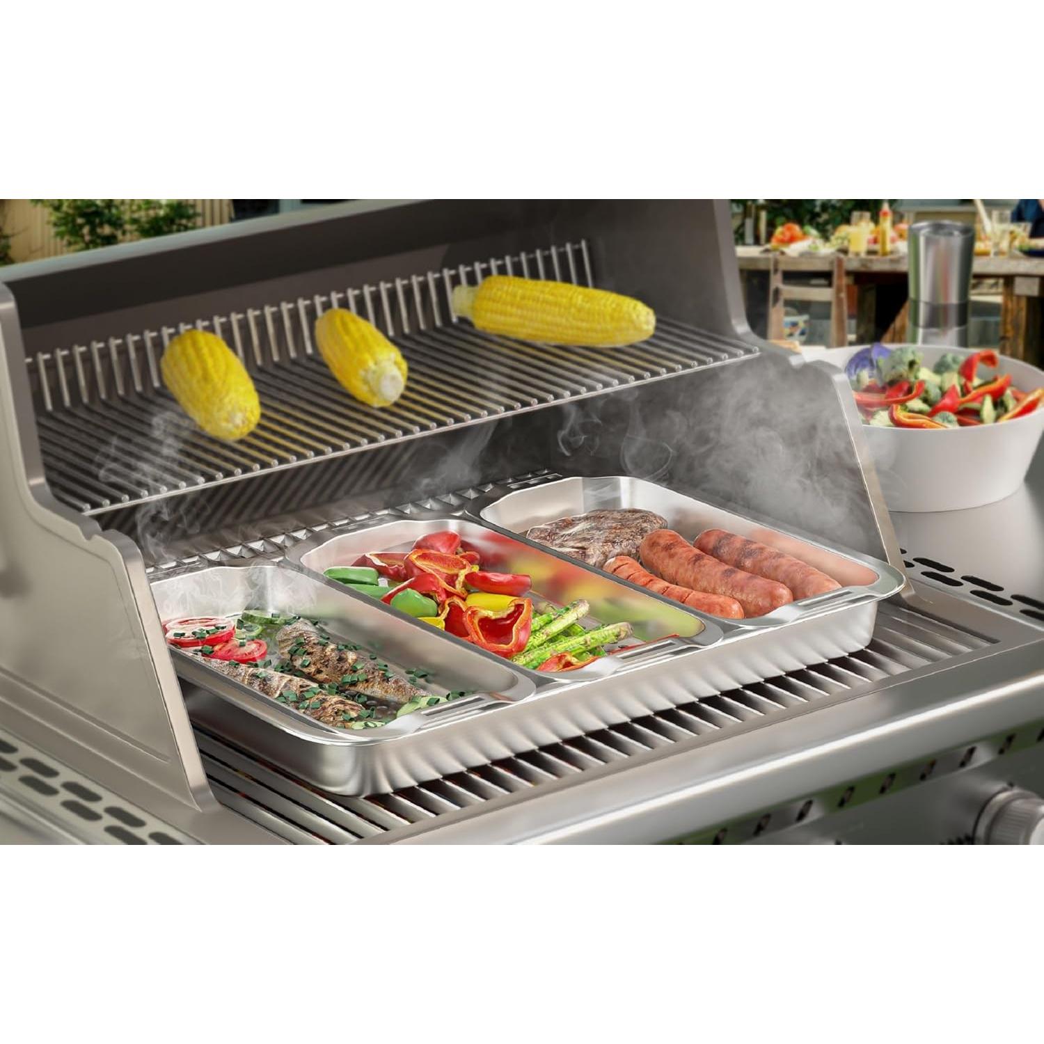 Juego de Cestas para Parrilla Vikeyhome 6 Piezas Acero Inoxidable