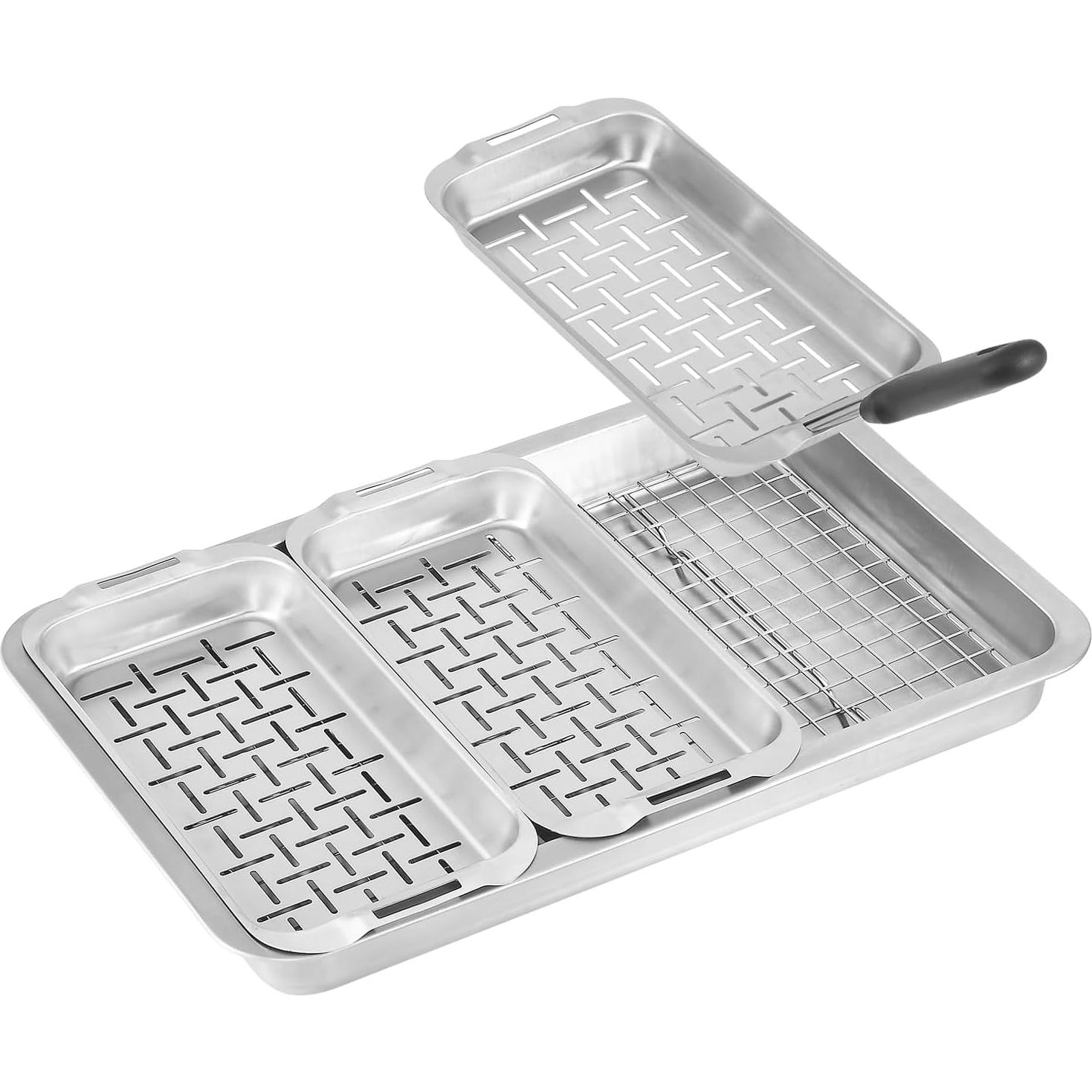 Juego de Cestas para Parrilla Vikeyhome 6 Piezas Acero Inoxidable