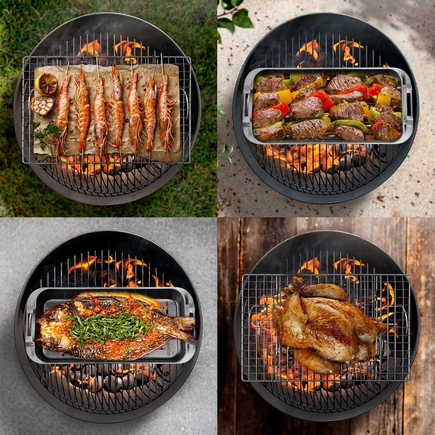 Juego de Cestas para Parrilla Vikeyhome 6 Piezas Acero Inoxidable