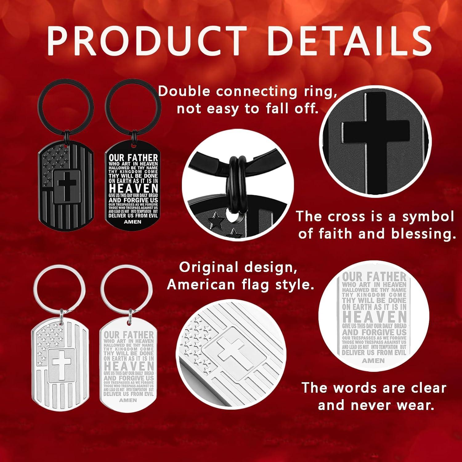 Llavero de Cruz y Biblia DuoDiner para Hombres - Regalos Religiosos