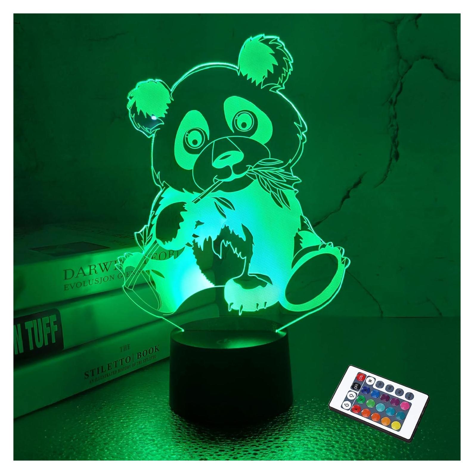 Lámpara Nocturna 3D Panda FULLOSUN con Control Remoto 16 Colores