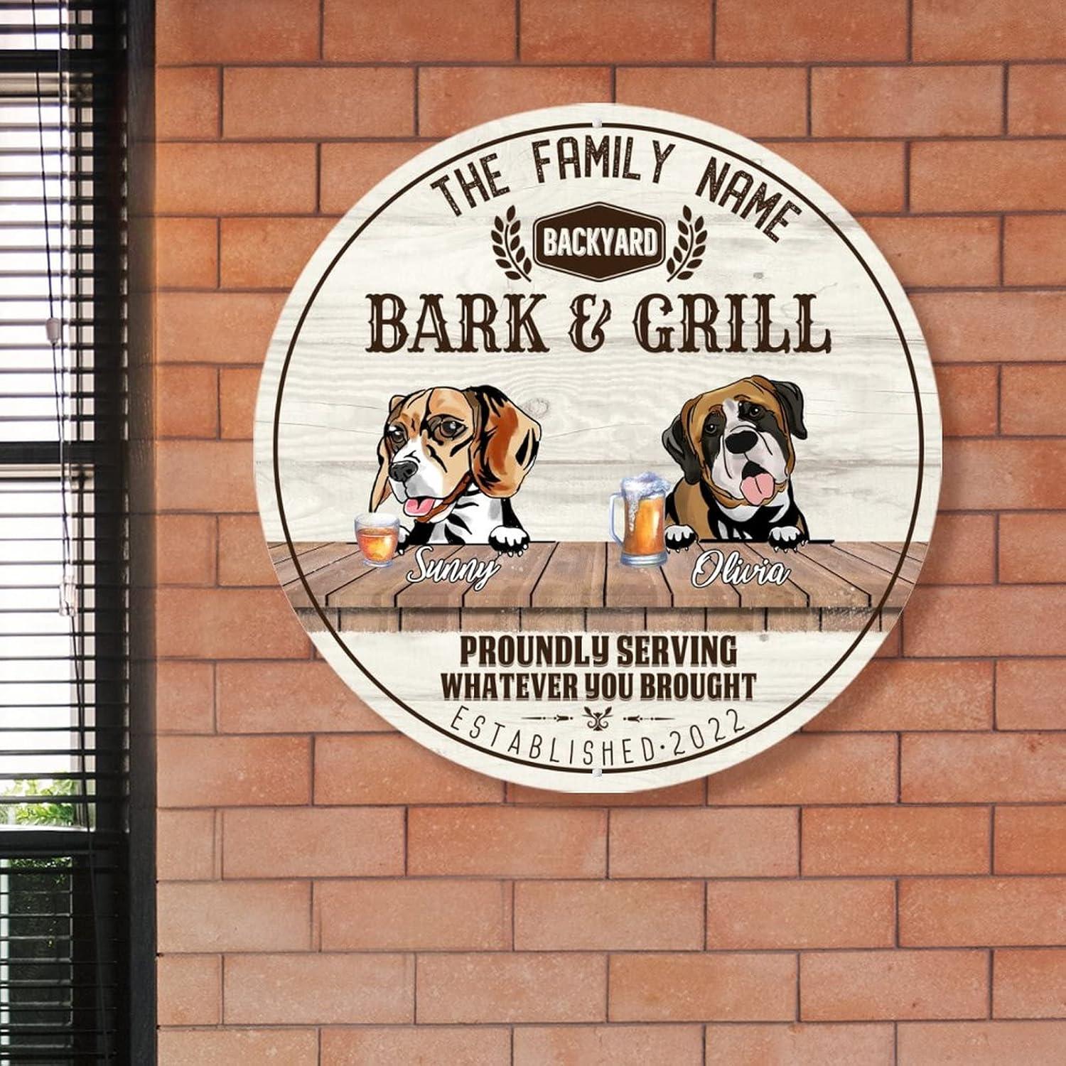 Cartel de Metal Personalizado para Perros Beagle y Boxer 23x23cm