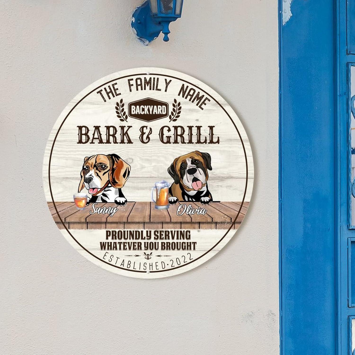 Cartel de Metal Personalizado para Perros Beagle y Boxer 23x23cm