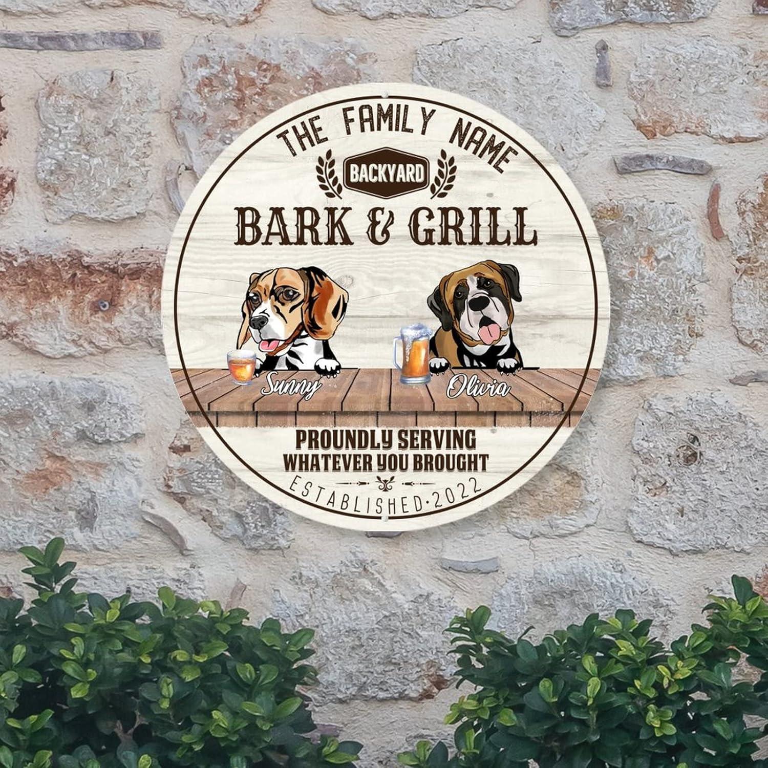 Cartel de Metal Personalizado para Perros Beagle y Boxer 23x23cm