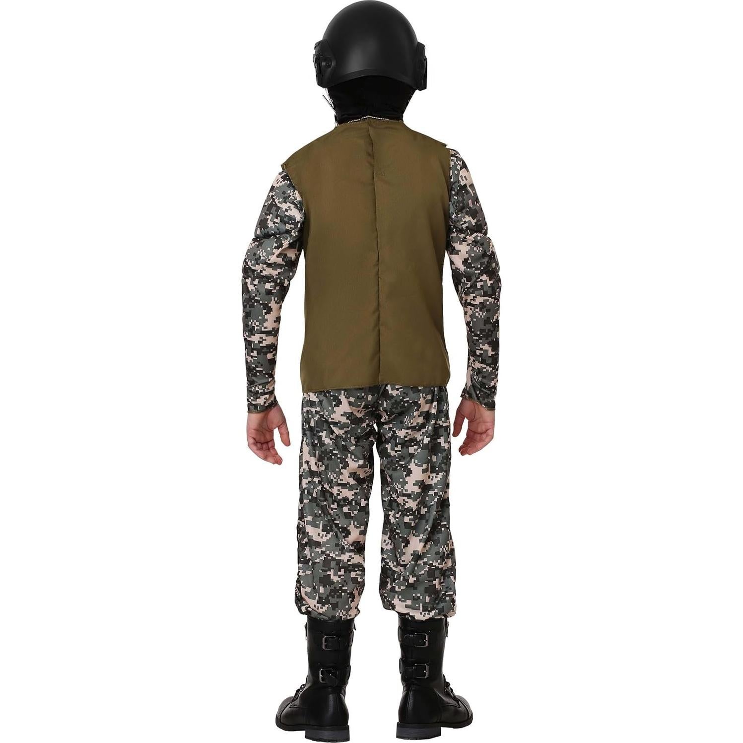 Disfraz de Camuflaje para Niños - Chaleco Táctico y Accesorios