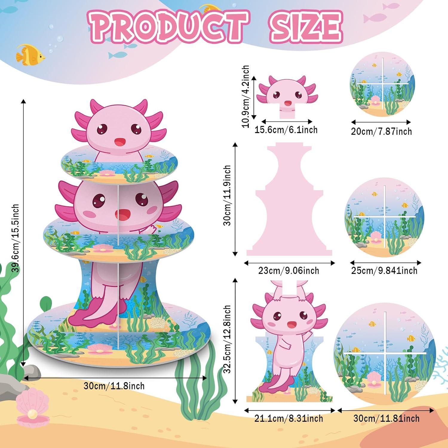 Soporte para Cupcakes 3 Niveles Weysat Axolote Multicolor