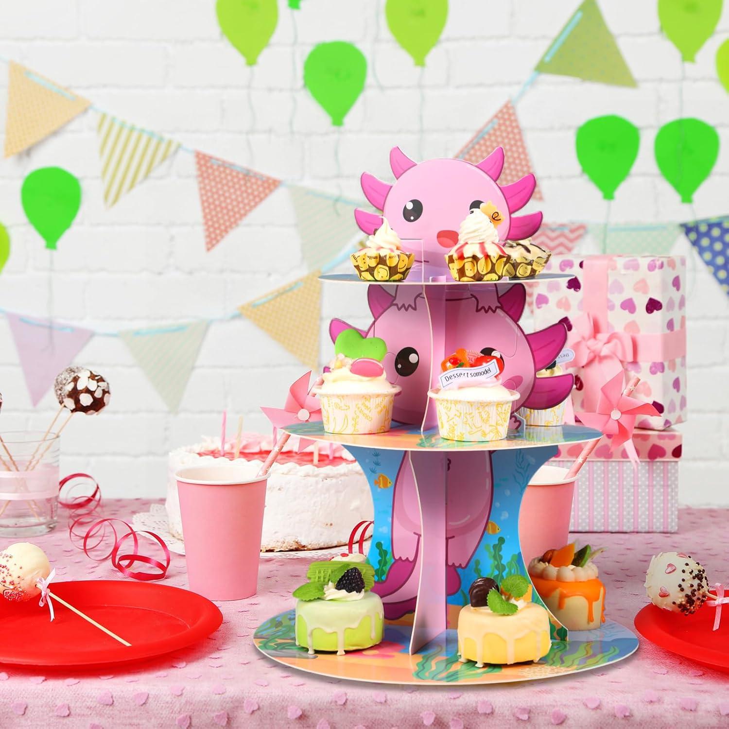 Soporte para Cupcakes 3 Niveles Weysat Axolote Multicolor