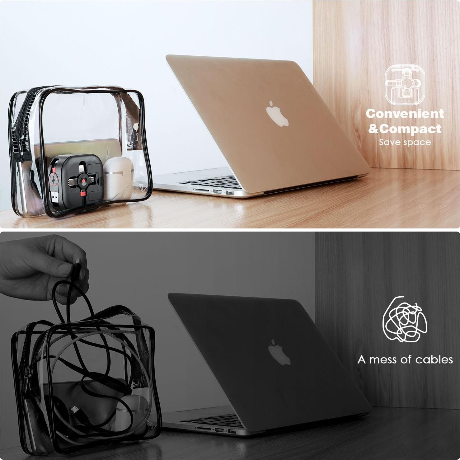 Multi Charging Cable 4.5A, 4Ft/2Pack Multi Chargers for All Devices 3 in 1 Retractable Car Cable Fast Charging USB C Cord with Type C/Micro USB Port for Samsung S24,iPhone 16 15,PS,Tablets & More