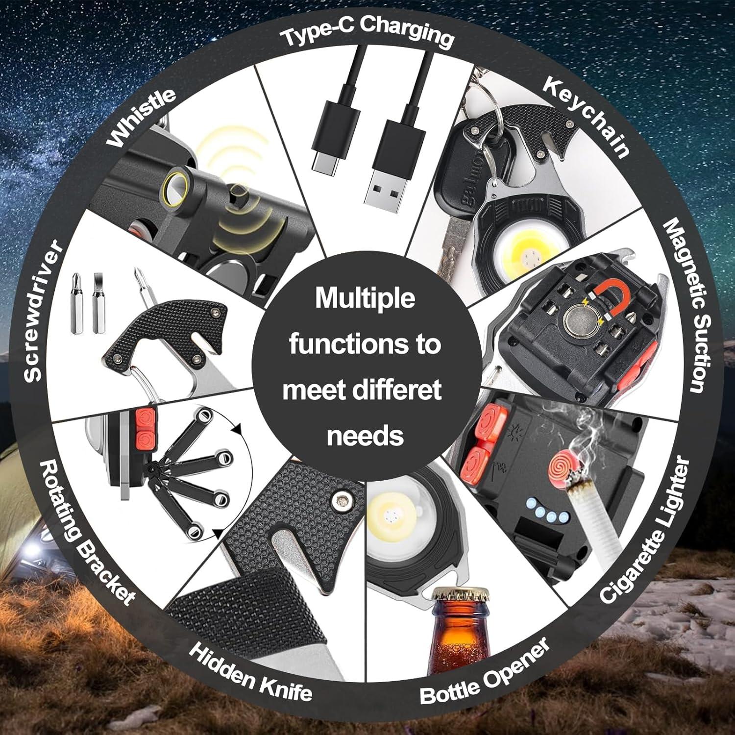 Linterna de Trabajo COB Recargable CHICES 1600 Lúmenes 2 Pcs