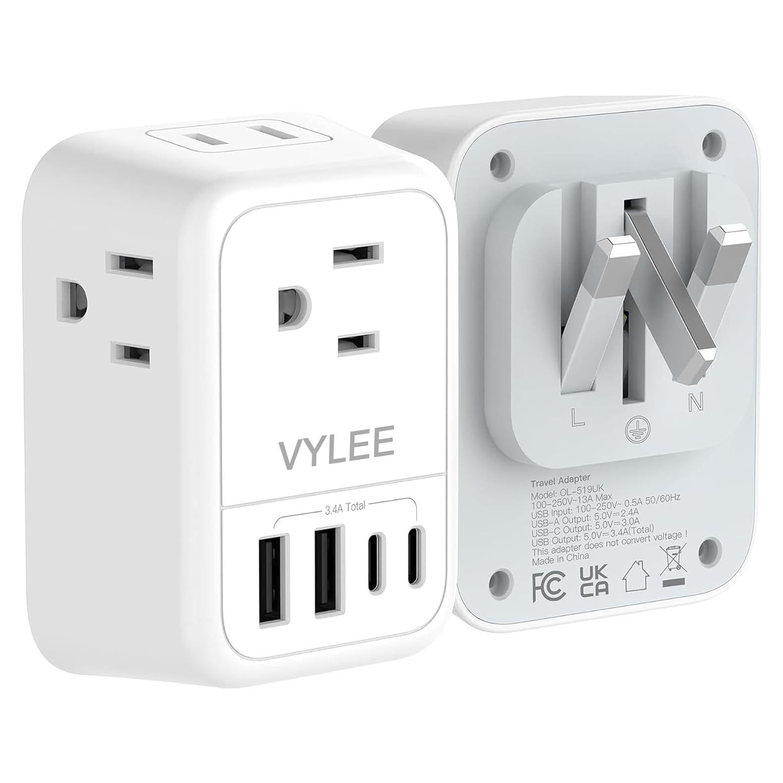 Adaptador de Enchufe de Viaje Plegable 8 en 1 Ouli - USB-C